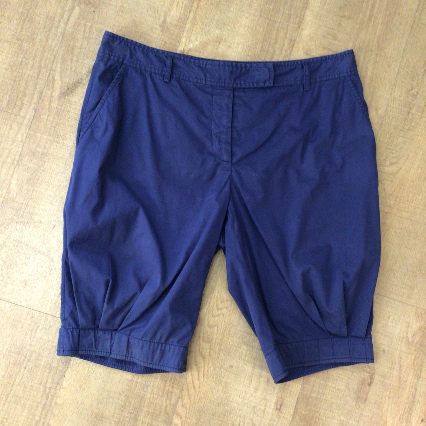 Prada Navy Blue Cotton Blend Shorts Size 44 (on label)