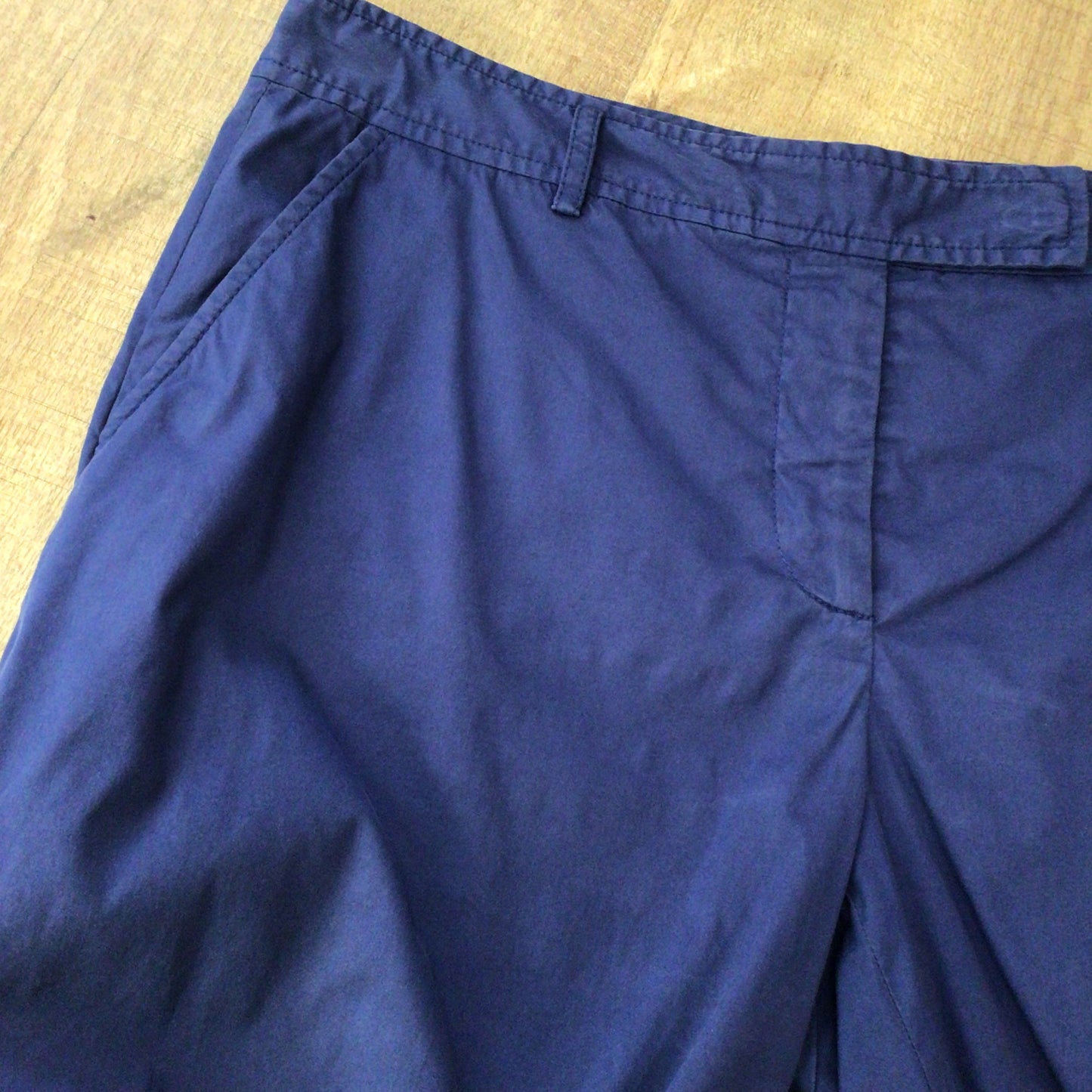 Prada Navy Blue Cotton Blend Shorts Size 44 (on label)