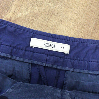 Prada Navy Blue Cotton Blend Shorts Size 44 (on label)