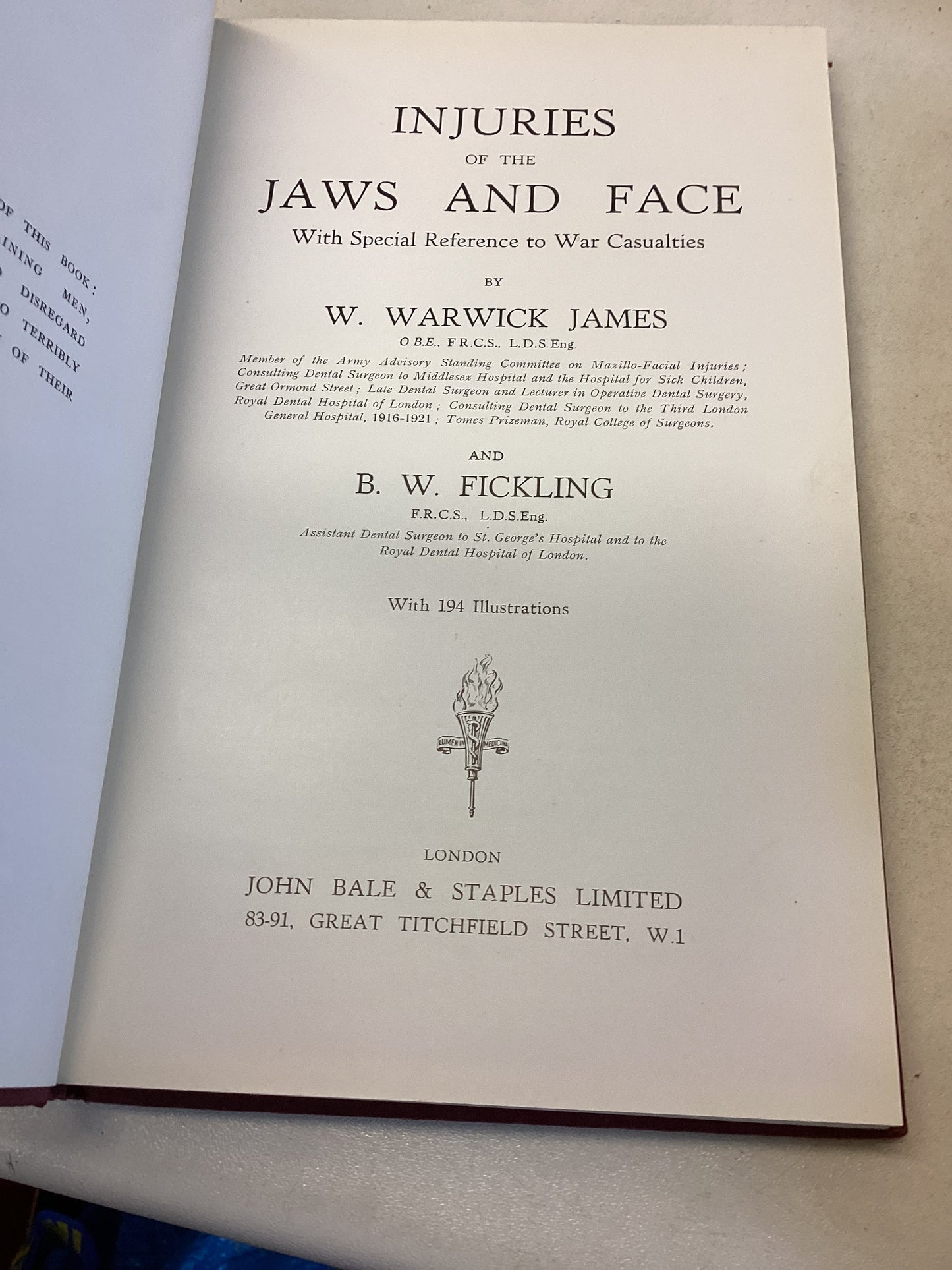 Injuries of The Jaws and Face W Warwick James B W Fickling