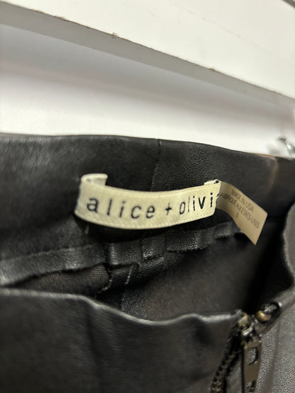 Alice + Olivia Black Leather Jeggings XS