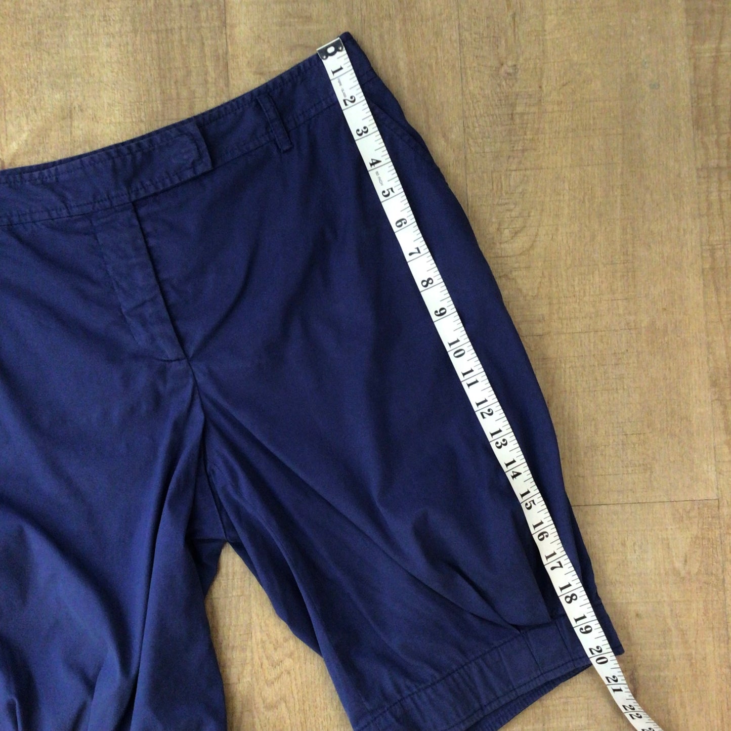 Prada Navy Blue Cotton Blend Shorts Size 44 (on label)