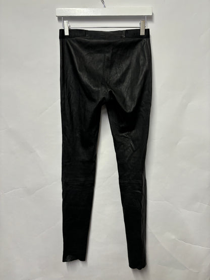 Alice + Olivia Black Leather Jeggings XS