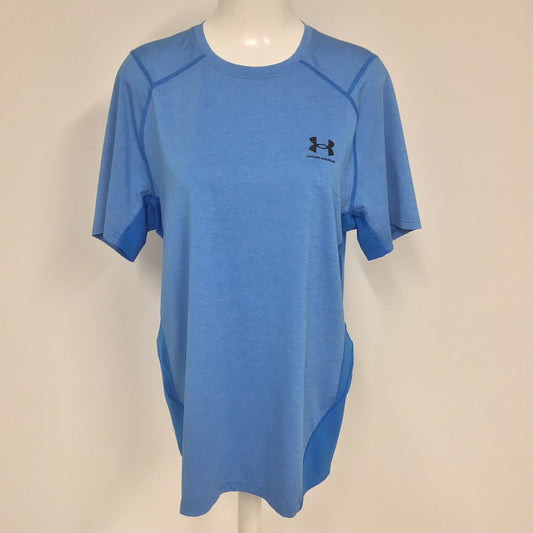 Under Armour Blue Fitted Sports T Shirt Heatgear Size L