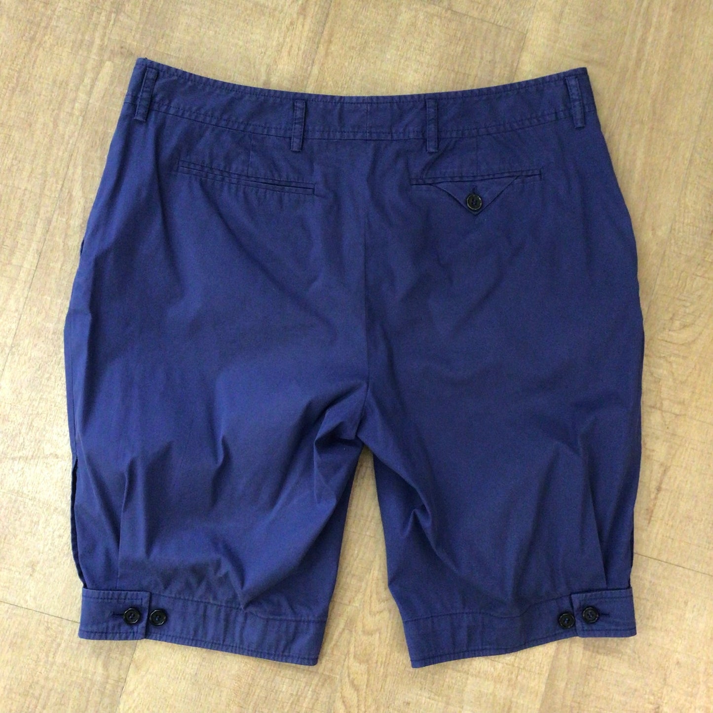Prada Navy Blue Cotton Blend Shorts Size 44 (on label)