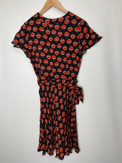 BNWT Dorothy Perkins Black and Orange Floral Dress Size 10