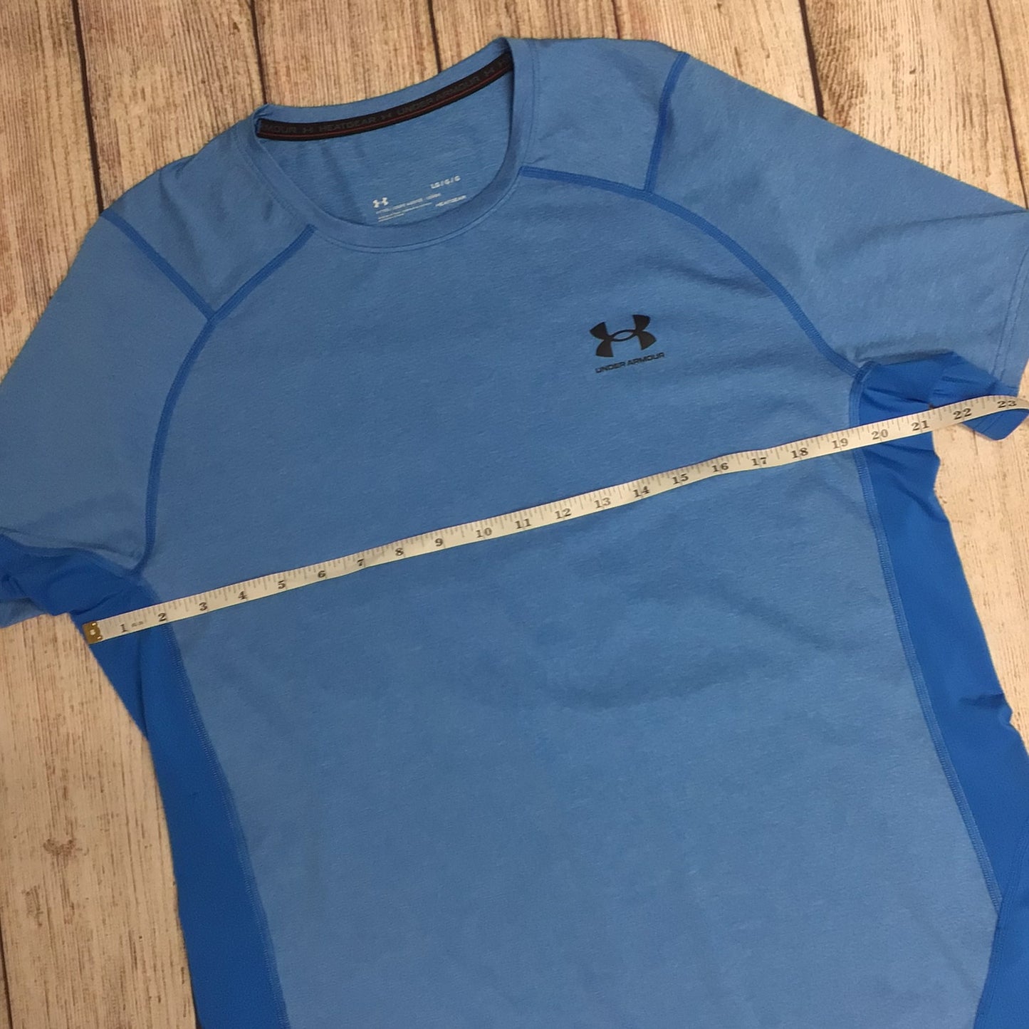 Under Armour Blue Fitted Sports T Shirt Heatgear Size L