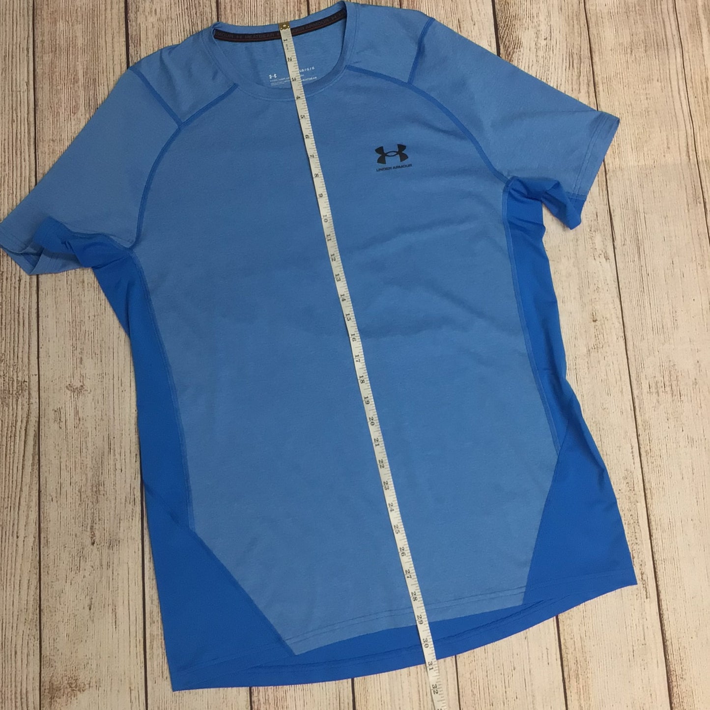 Under Armour Blue Fitted Sports T Shirt Heatgear Size L