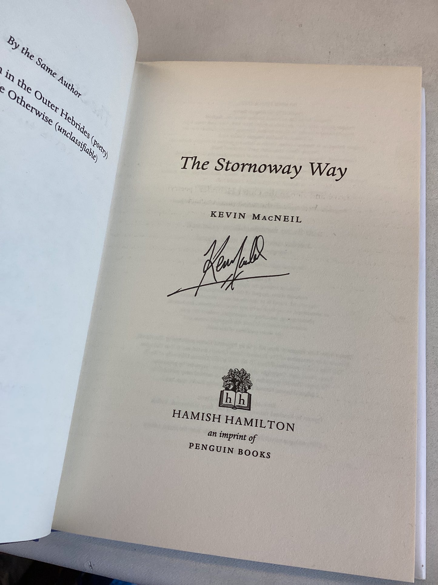 The Stornoway Way Kevin MacNeil Signed