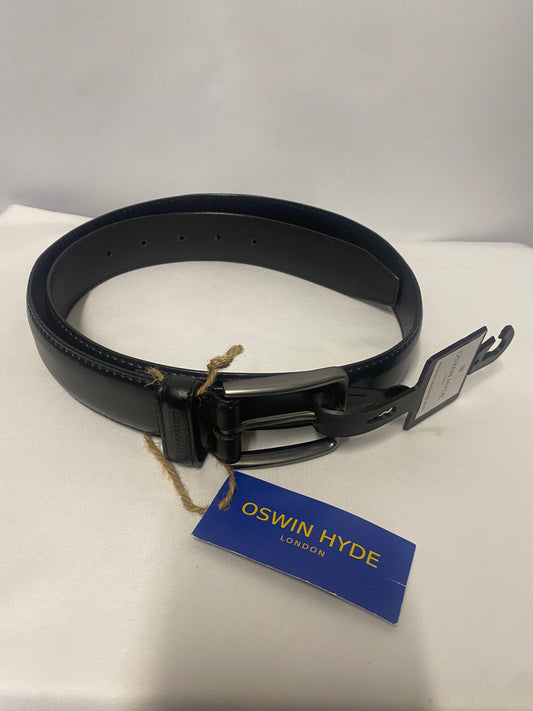 Oswin Hyde Black Exton Leather Belt size 32 BNWT