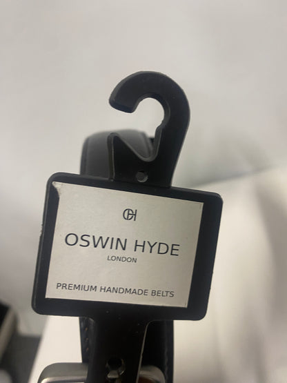 Oswin Hyde Black Exton Leather Belt size 32 BNWT