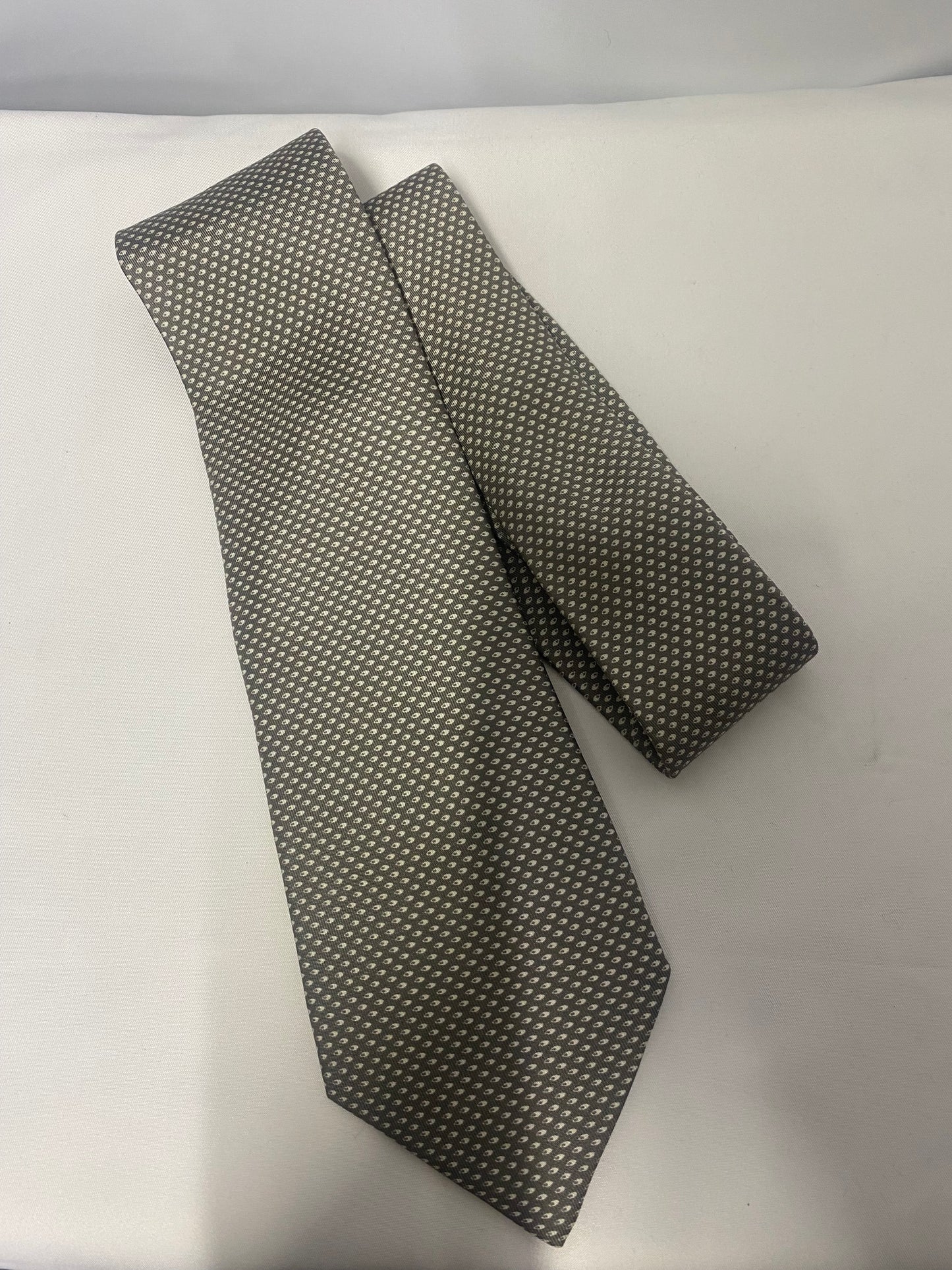 Vintage Hermes Silver Silk Tie