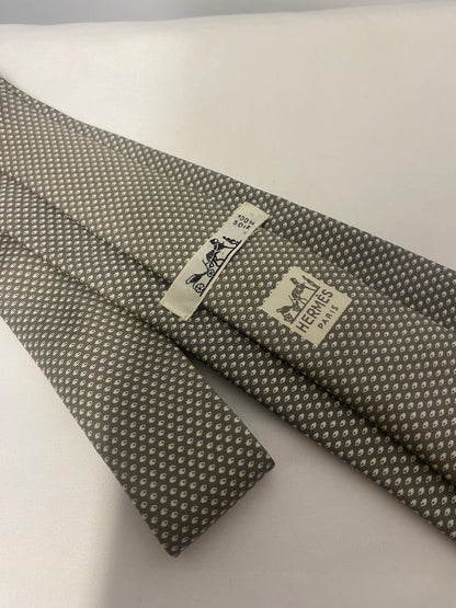 Vintage Hermes Silver Silk Tie