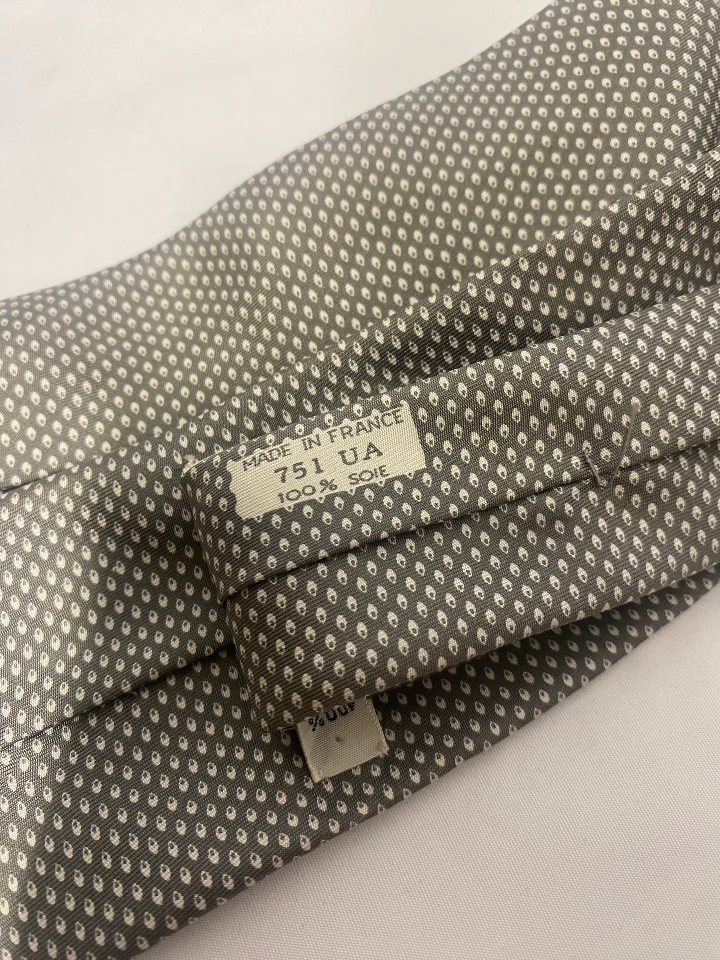 Vintage Hermes Silver Silk Tie