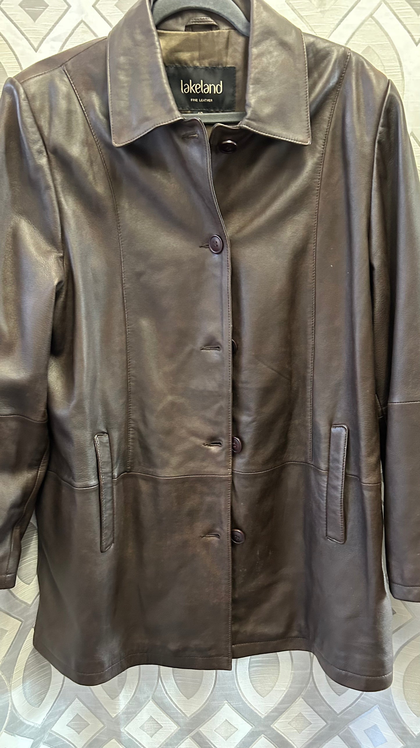 Lakeland Longer Leather Jacket , Brown, 18