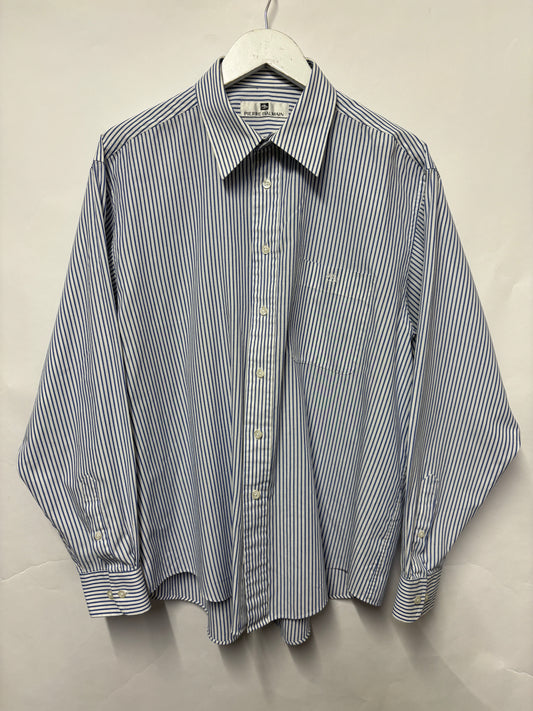 Pierre Balmain Blue and White Striped Oxford Shirt 17