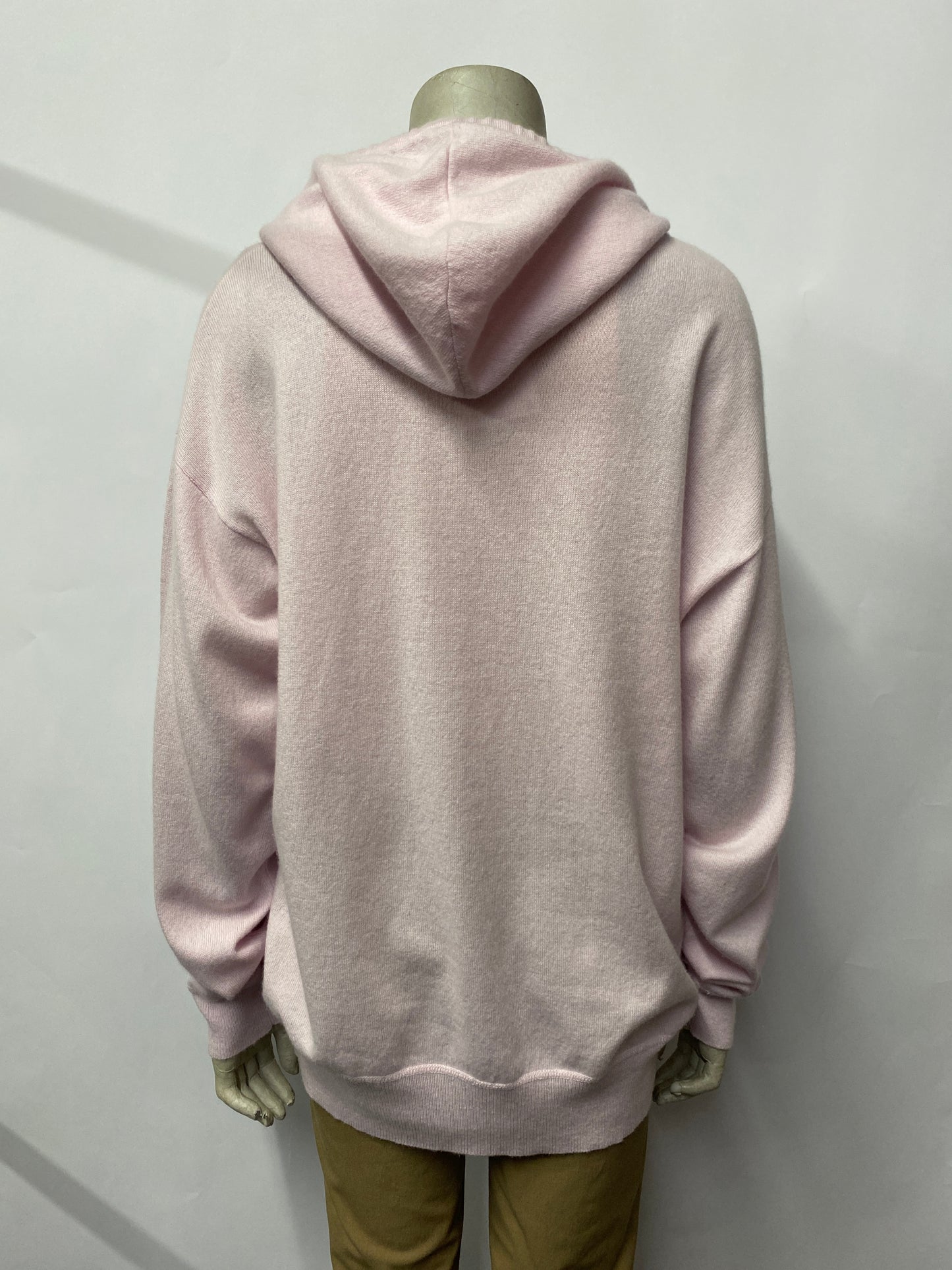 Allude Pink Wool and Cashmere Hooded Jumper Medium