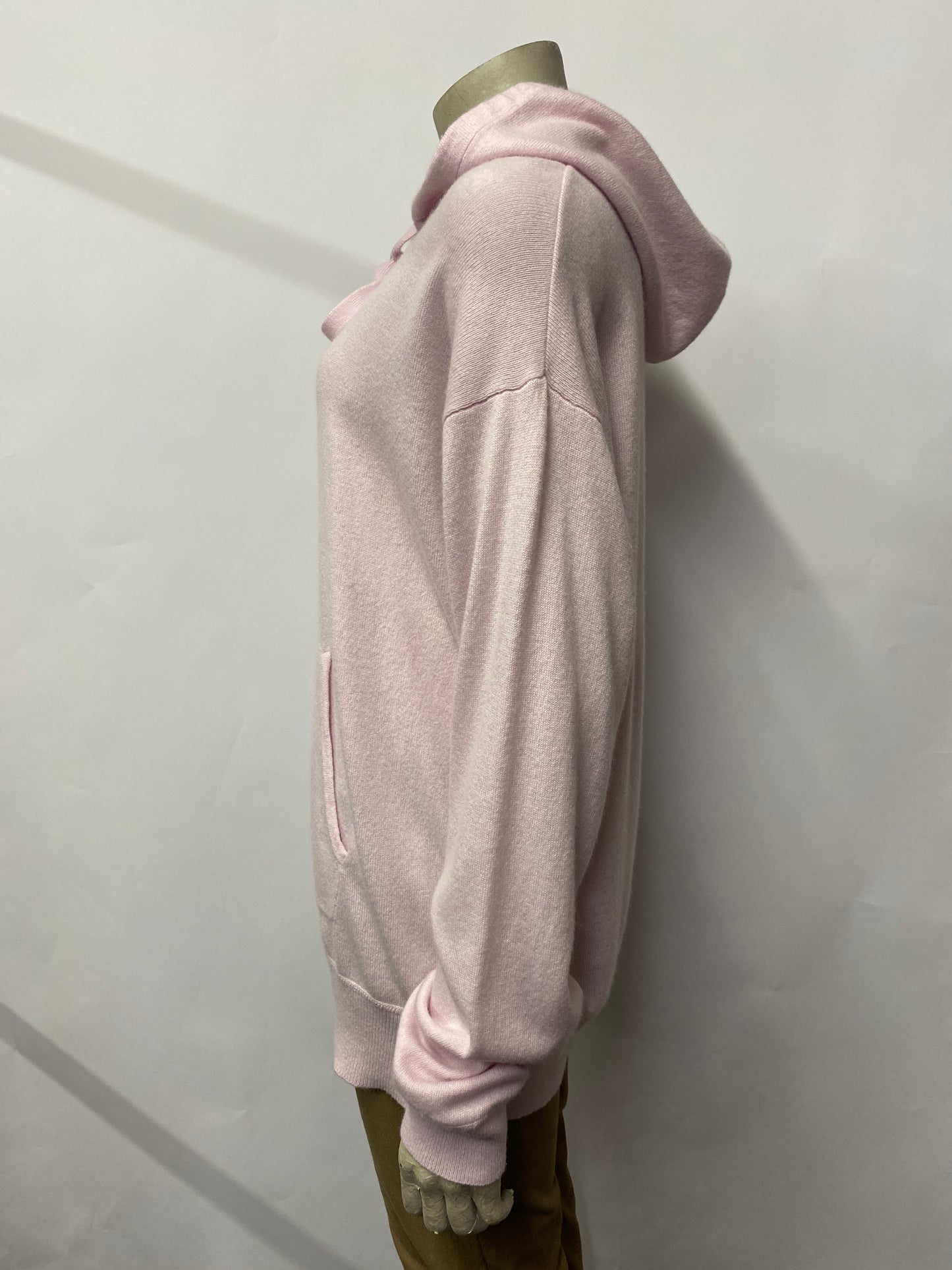 Allude Pink Wool and Cashmere Hooded Jumper Medium