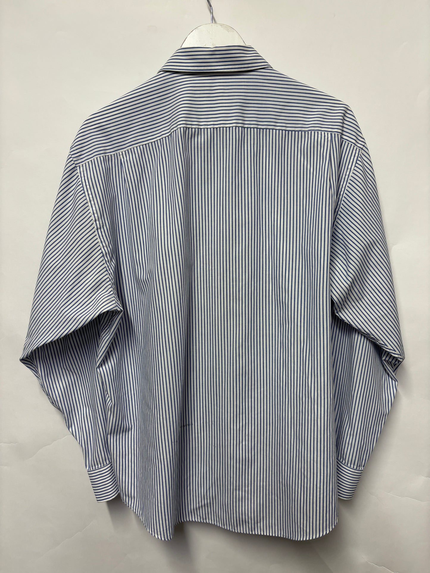 Pierre Balmain Blue and White Striped Oxford Shirt 17