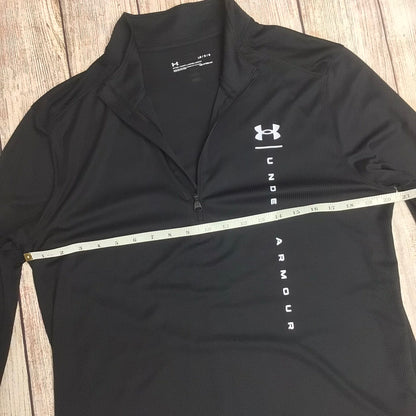 Under Armour Black Fitted 1/2 Zip Heatgear Top w/Thumb Holes Size L