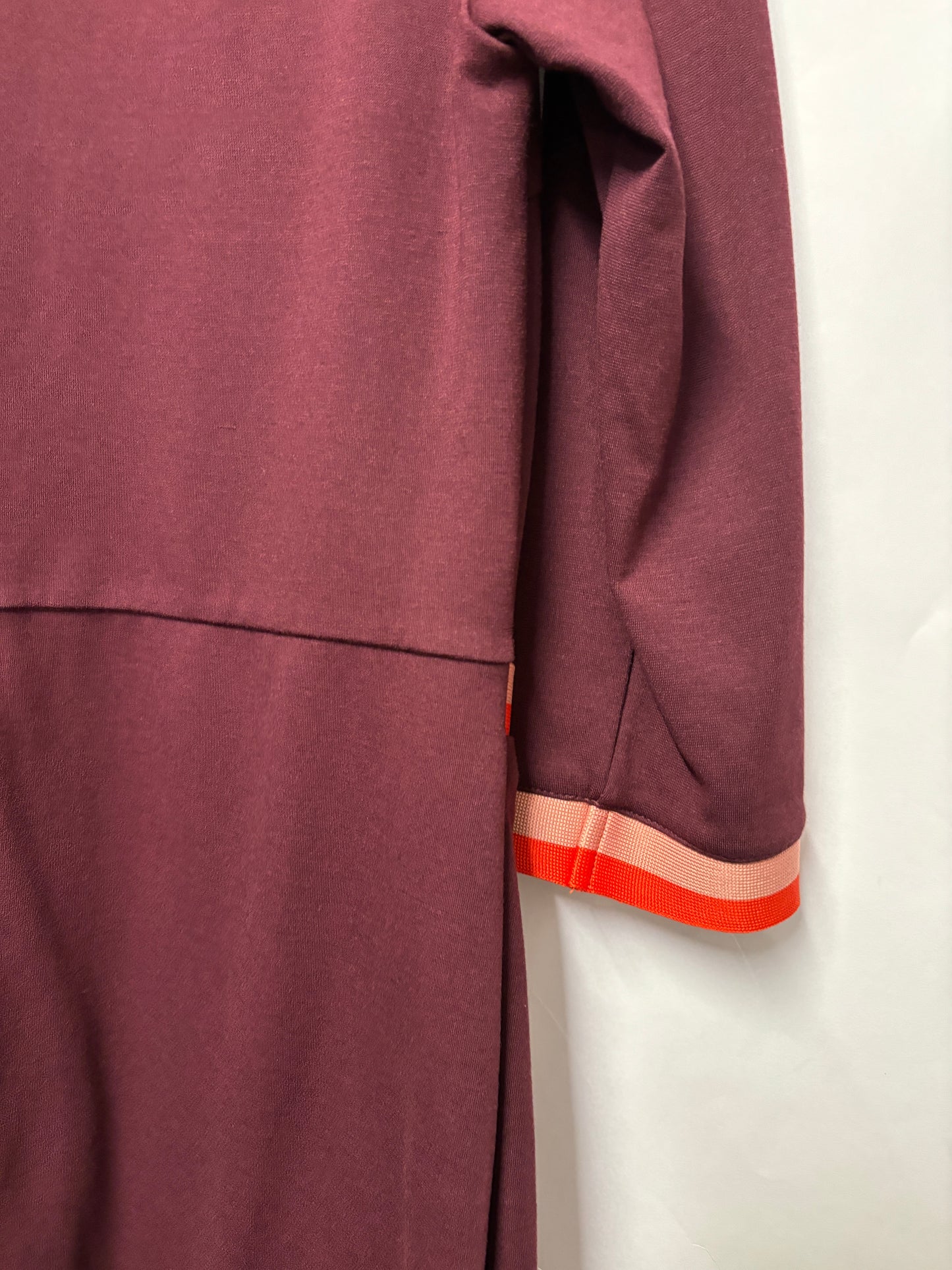 Boden Burgundy, Pink and Orange Long Sleeve Midi Dress 14R