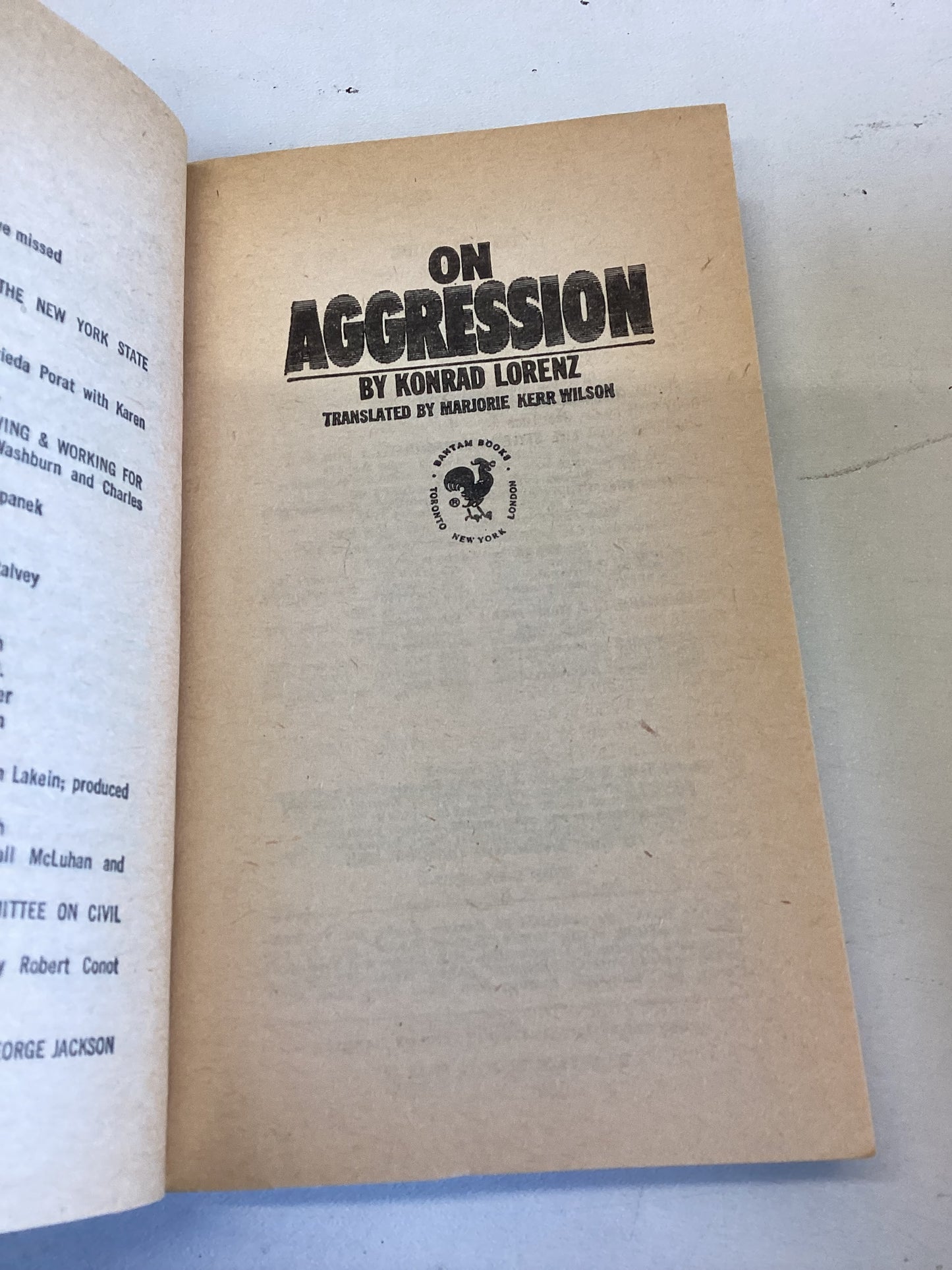 On Aggression Konrad Lorenz