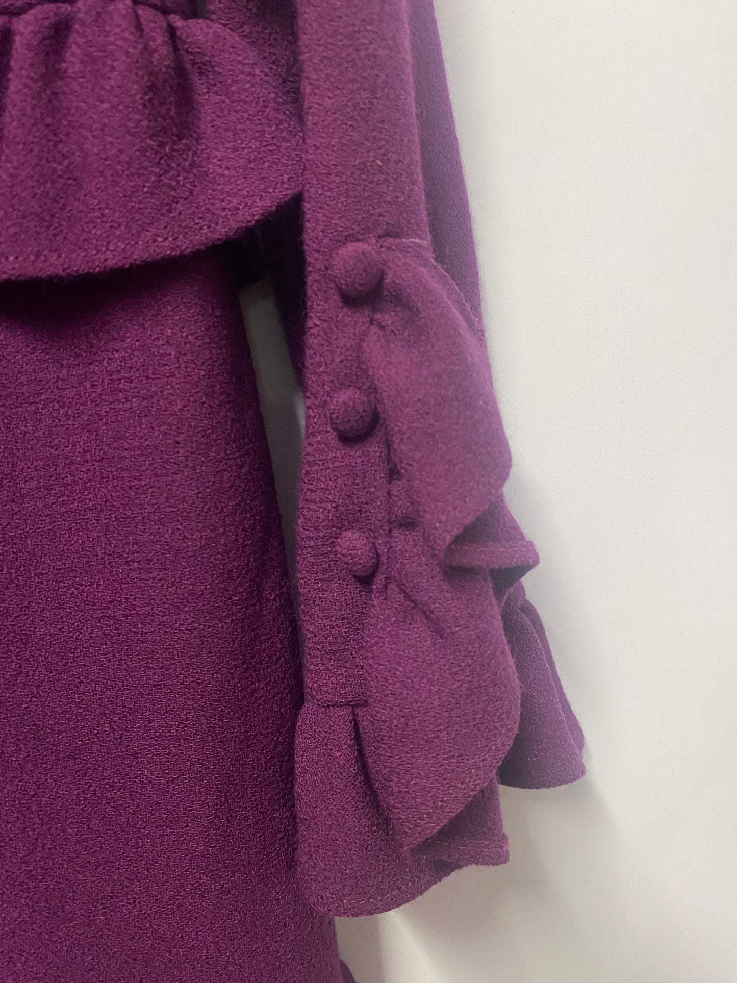 Vintage Carolina Herrera Purple 80s Ruffle Dress 10