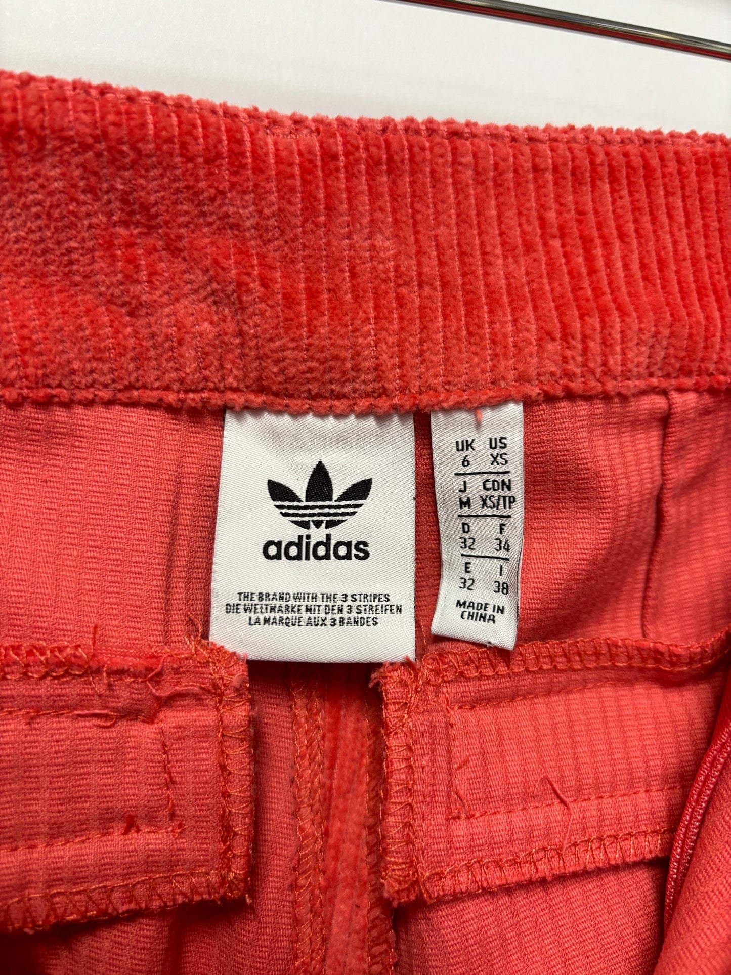 Adidas Originals Pink Three Stripe Corduroy Trousers 6