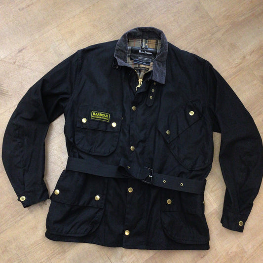Barbour International Original Black Wax Jacket Size 48 XL MWX0004BK51
