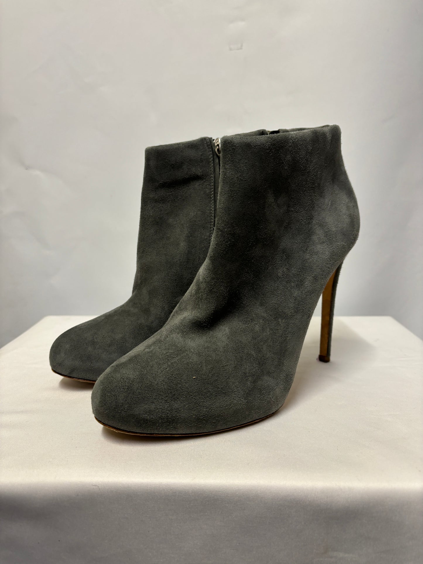 Rupert Sanderson Blue Suede Heeled Ankle Boots 38/5