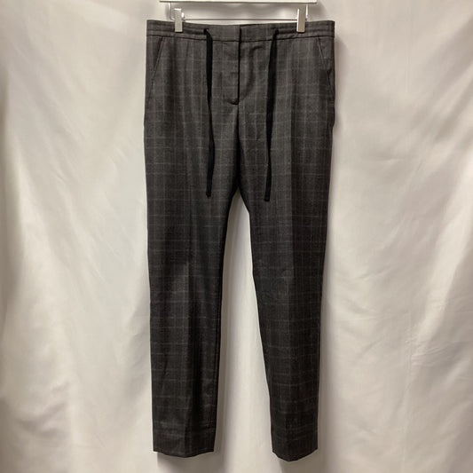 Burberry Grey Wool Plaid Slim Fit Trousers 8