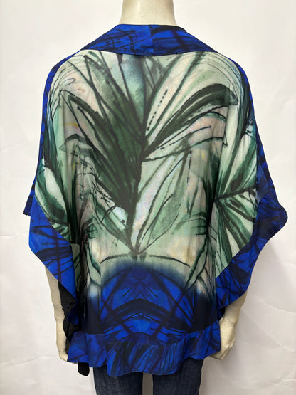 Desigual Multi-coloured Sheer Floral Poncho S