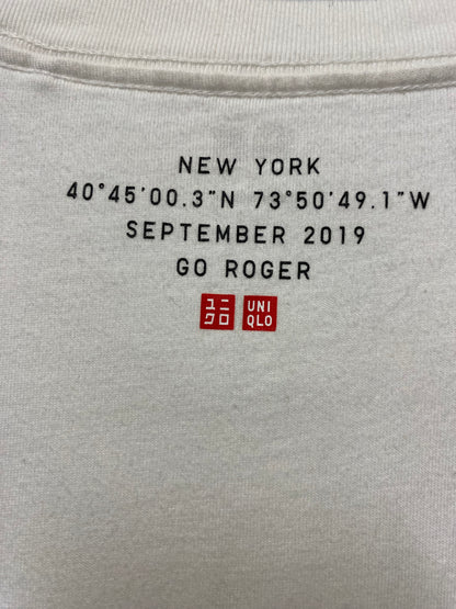 Uniqlo Roger Federer White Crew Neck Cotton T-Shirt Large