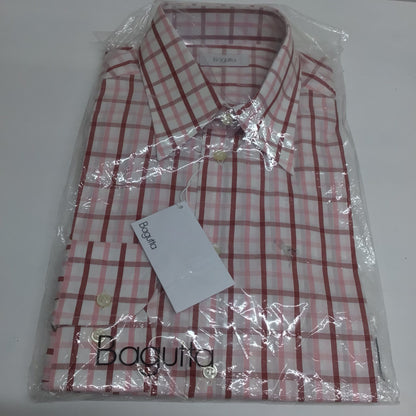 BNWT Bagutta Pink & White Checked Long Sleeve Shirt Size 16