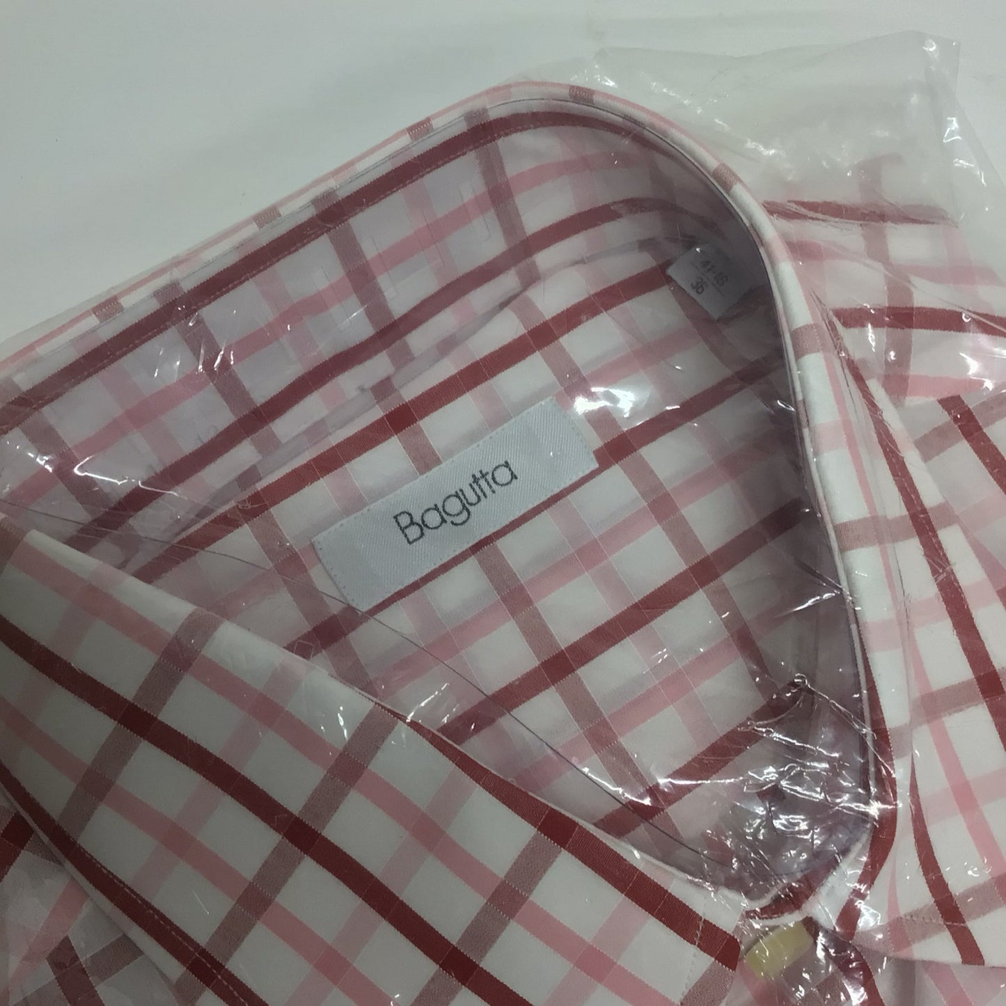 BNWT Bagutta Pink & White Checked Long Sleeve Shirt Size 16