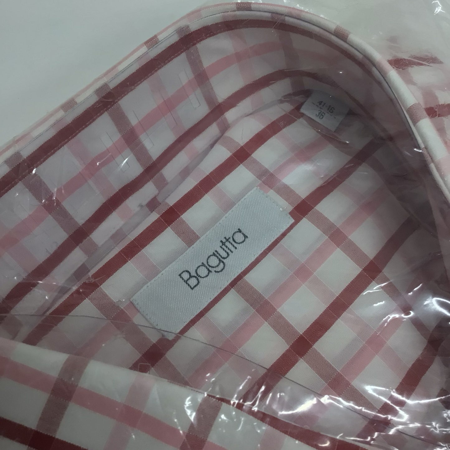 BNWT Bagutta Pink & White Checked Long Sleeve Shirt Size 16