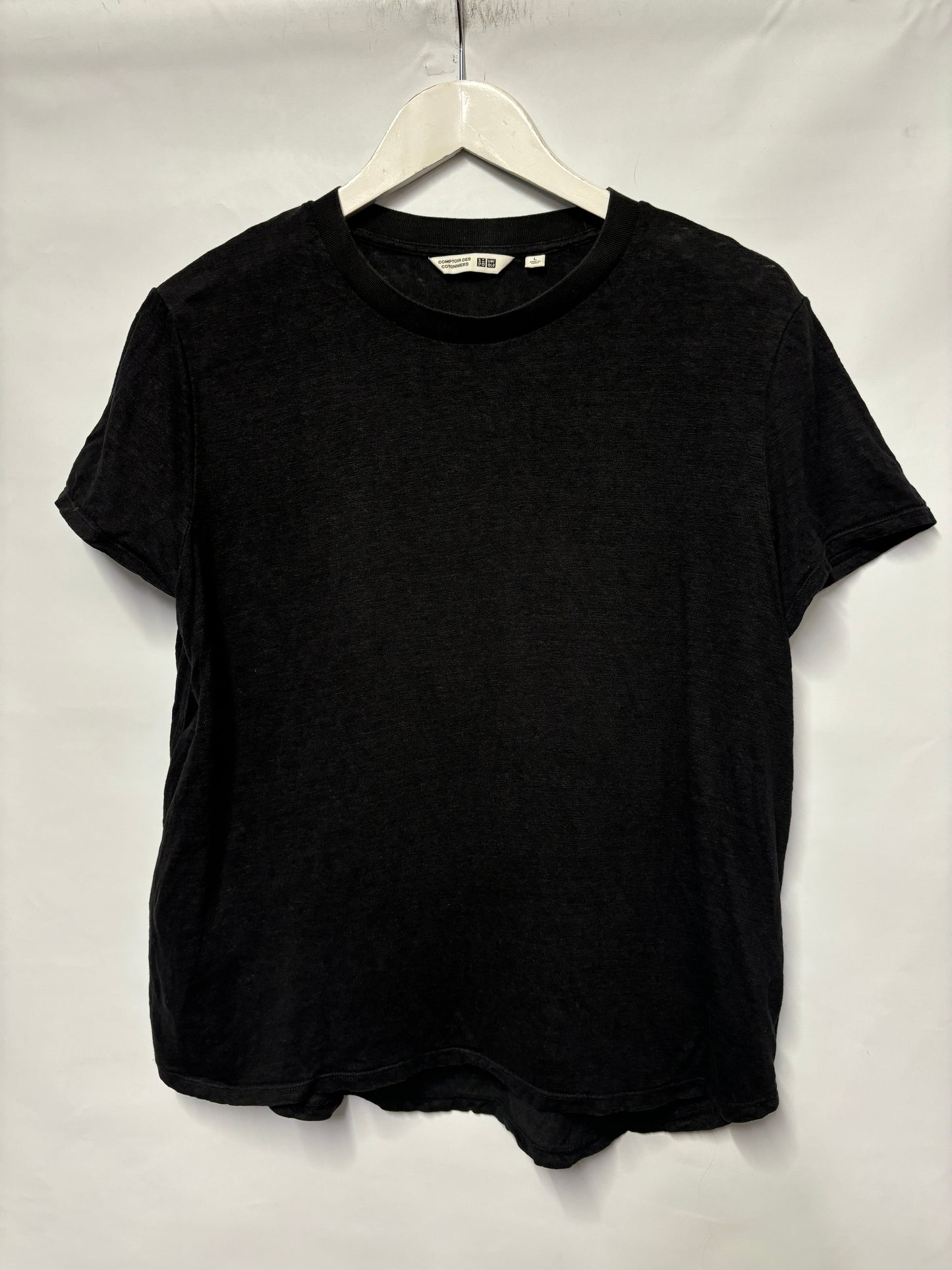 Comptoir Des Cotonniers x Uniqlo Washed Black Linen Top L