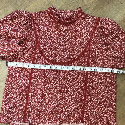 Meadows Red Amaryllis 100% Cotton Corduroy Top Size 12