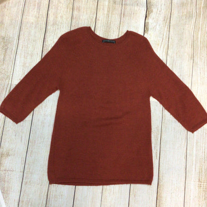 Peruvian Connection Rust Brown 100% Royal Alpaca Jumper Size M