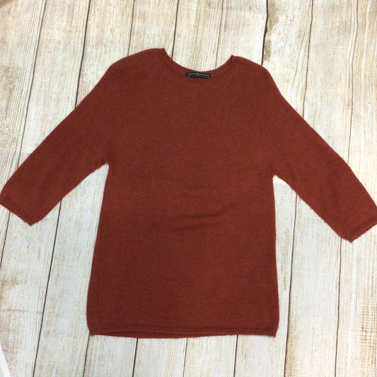 Peruvian Connection Rust Brown 100% Royal Alpaca Jumper Size M