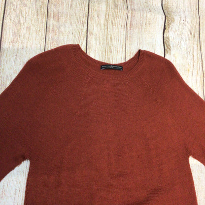 Peruvian Connection Rust Brown 100% Royal Alpaca Jumper Size M