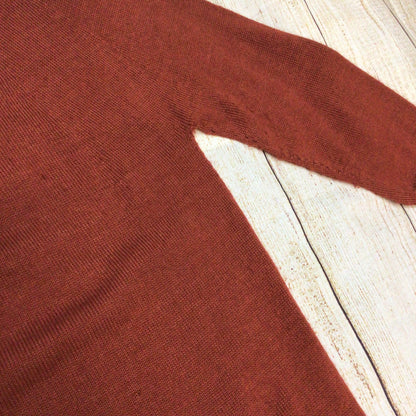 Peruvian Connection Rust Brown 100% Royal Alpaca Jumper Size M