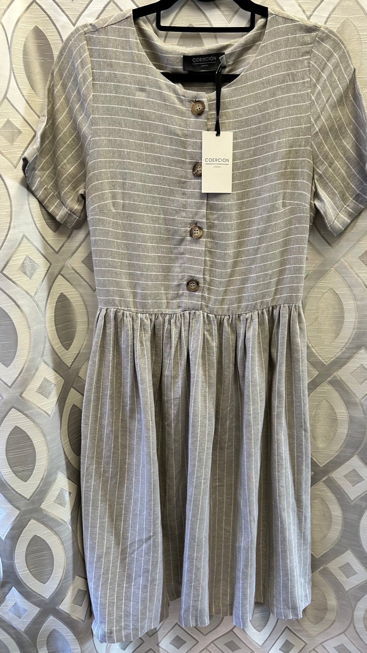 Coercion Striped Linen Dress, BNWT, 12
