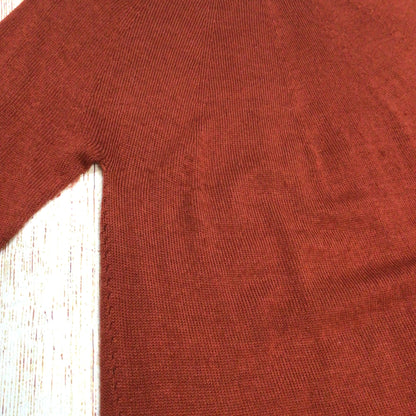 Peruvian Connection Rust Brown 100% Royal Alpaca Jumper Size M