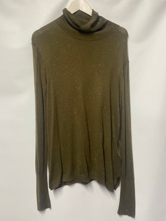 Whistles Green Sparkly Turtleneck Knitted Jumper 16