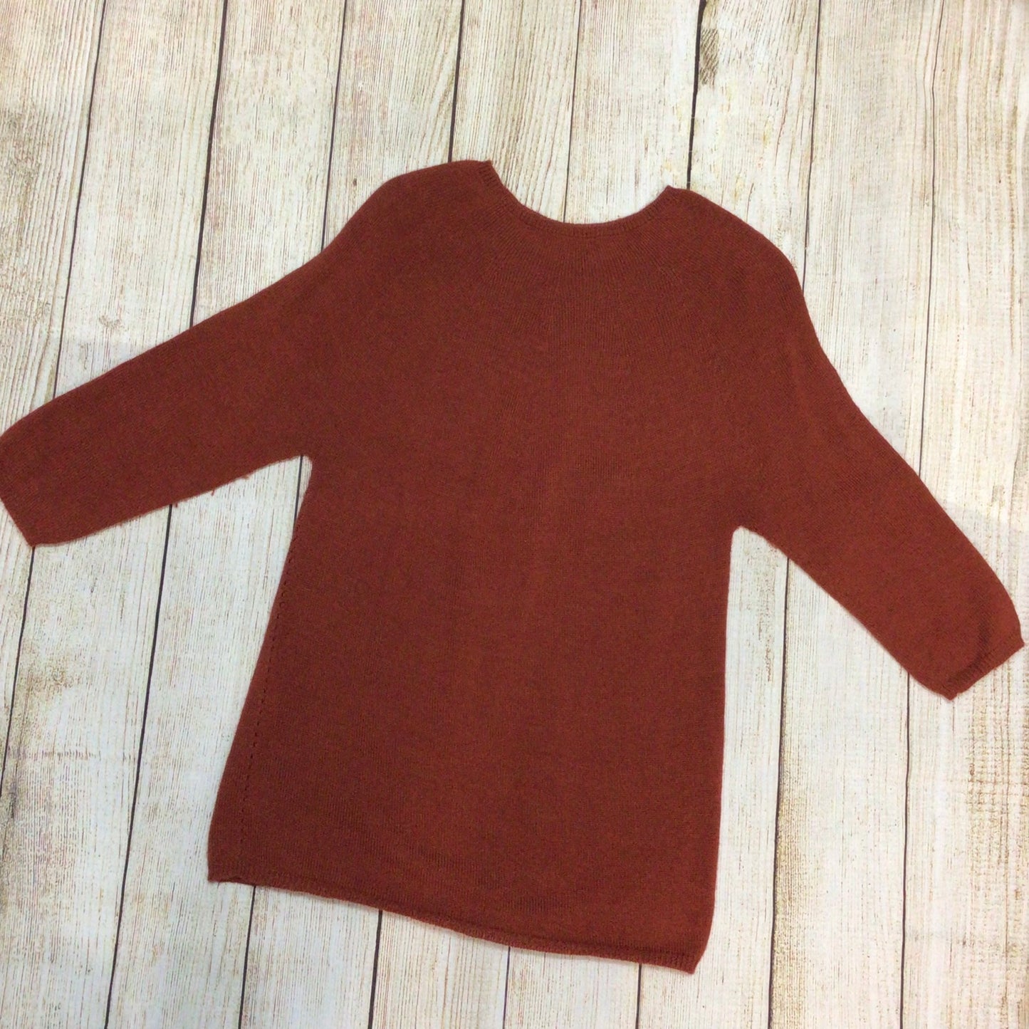 Peruvian Connection Rust Brown 100% Royal Alpaca Jumper Size M