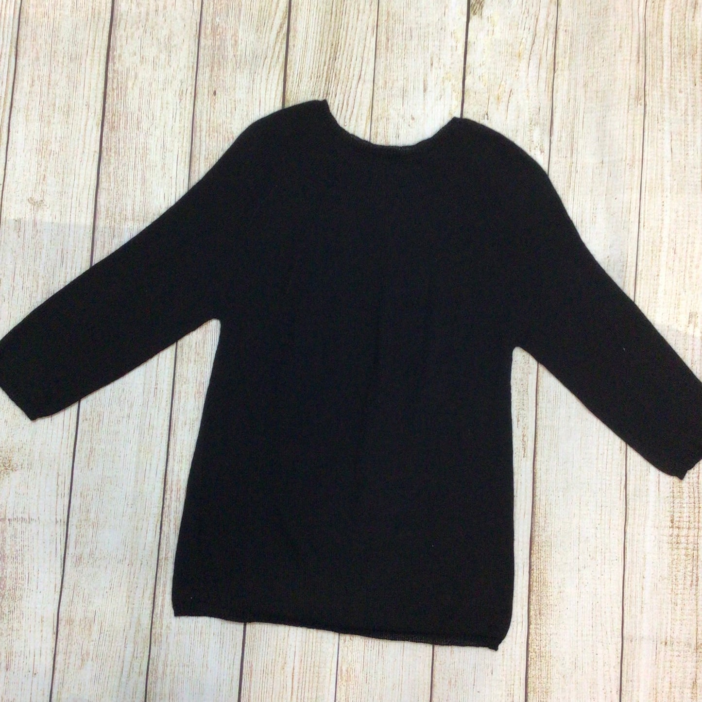 Peruvian Connection Black 100% Royal Alpaca Jumper Size M