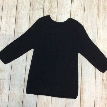 Peruvian Connection Black 100% Royal Alpaca Jumper Size M