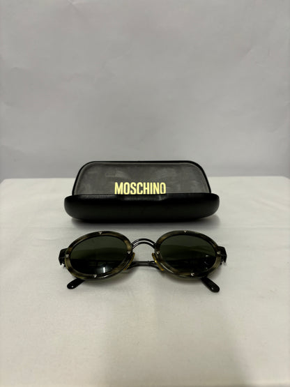 Vintage Moschino Oval Black Sunglasses in Case MM3010