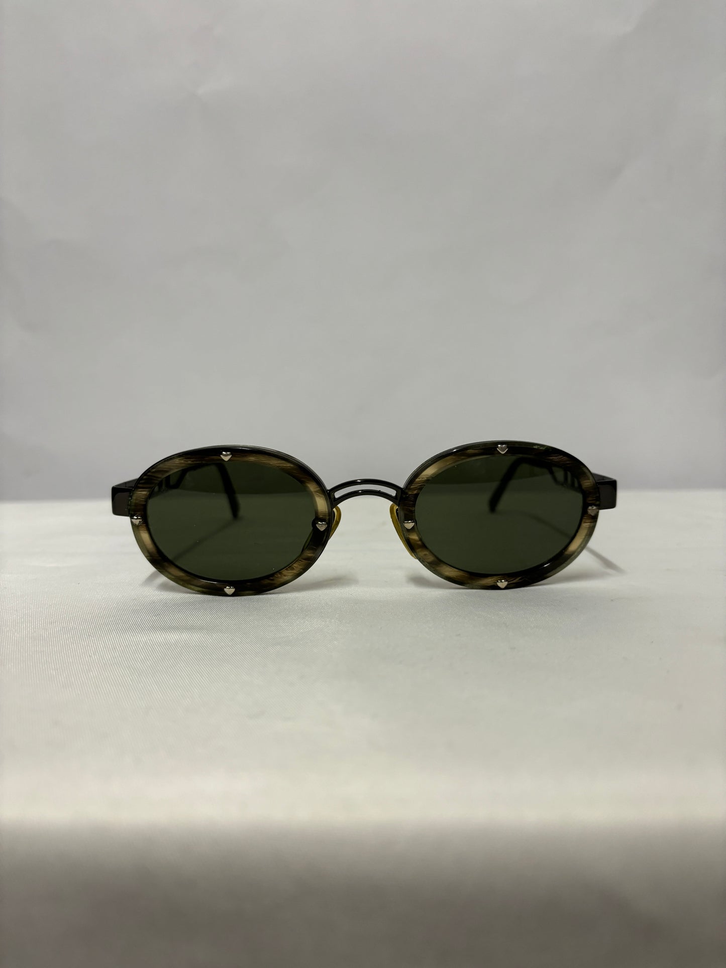 Vintage Moschino Oval Black Sunglasses in Case MM3010